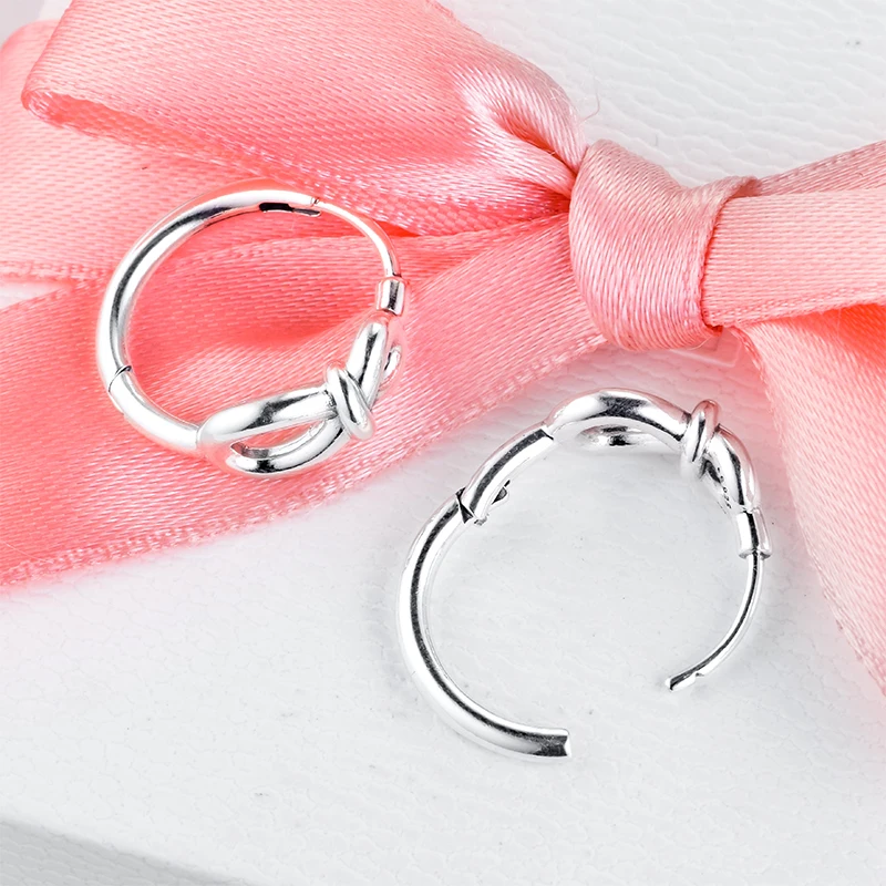 

Infinity Knot Hoop Earrings 100% 925 Sterling Silver Fashion Jewelry Free Shipping