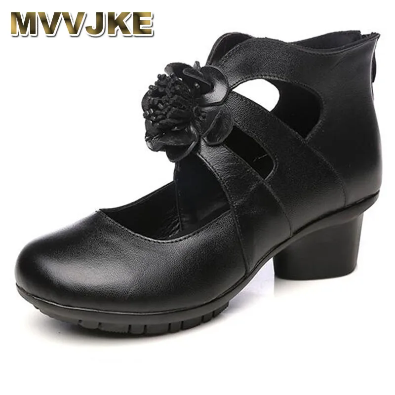 

Женская обувь из натуральной перфорированной кожи на высоком каблуке