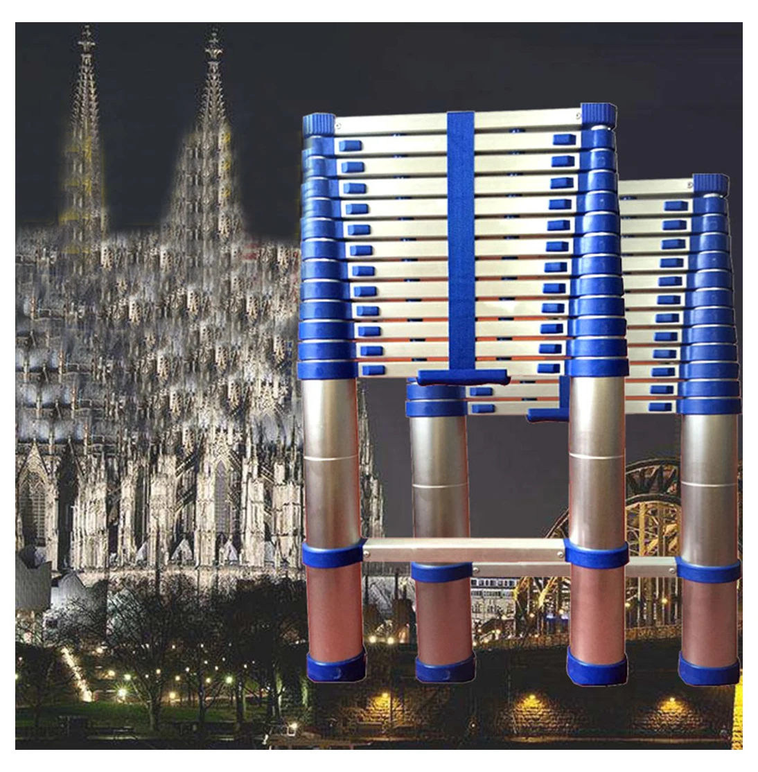 Телескопическая удлинительная лестница Портативная алюминиевая