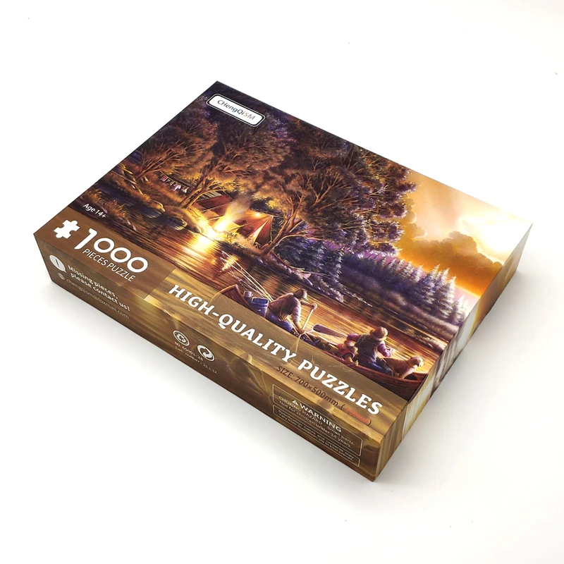 

1000 Pieces Paper Jigsaw Puzzle Stress Relief Education Toy for Adults Children Kids The Life of Riverside Camp