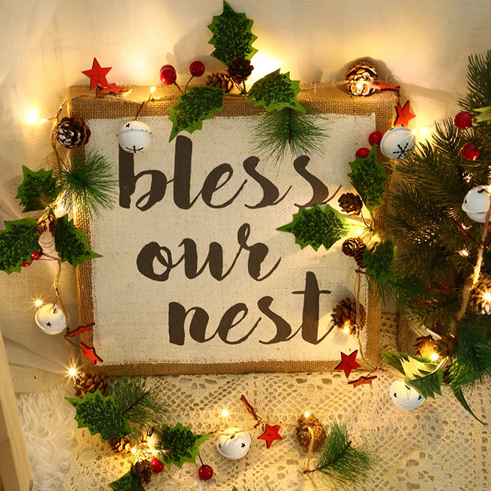 

2M 20 LEDs String Light Snowflake Xmas Trees Shape Garland LED Home Christmas Wedding Party Decoration Powered By Battery