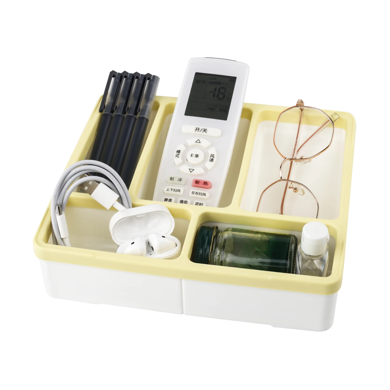 

For Desk Office Organizer Storage Holder Desktop Pencil Pen Sundries Remote Control Badge Box Stationery Office School Supplies