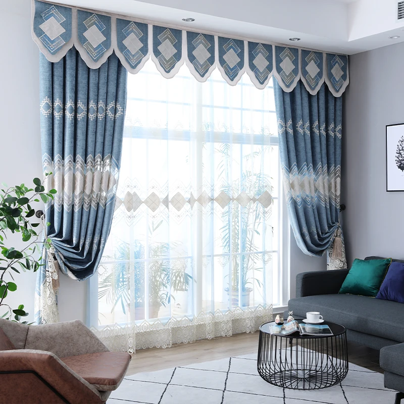

2020 European and American blackout curtains for bedroom living room kitchen curtains high quality modern luxury curtains
