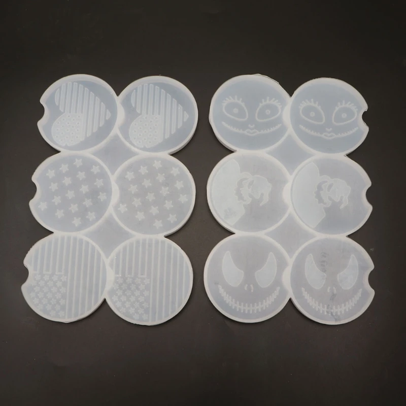 

2 Pcs/Set Coaster Epoxy Resin Mold Table Cup Mat Casting Silicone Mould DIY Crafts Jewelry Placemat Plate Making Tools