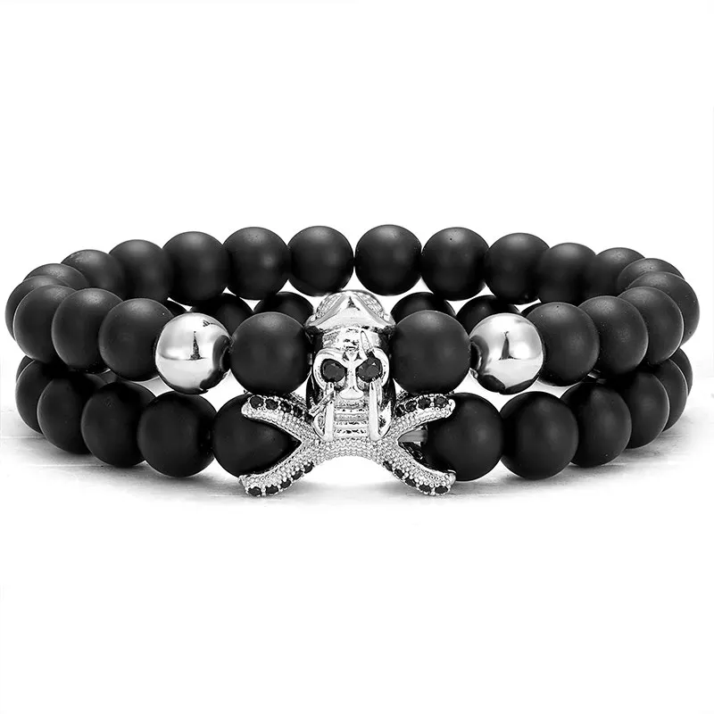 2 шт./компл. очаровательный мужской браслет Спартанский из драгоценных камней