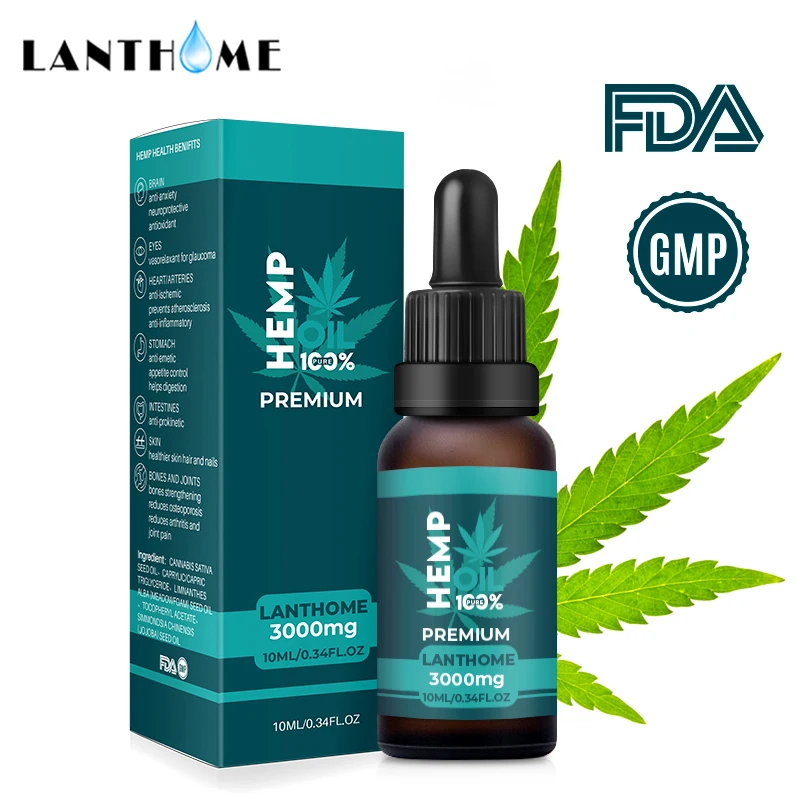 

10ml Organic Hemp Oil for Pain Relief Sleep Aid Anti Stress 3000mg Hemp Extract Drops ECO Finest Facial Body Skin Care Help Slee