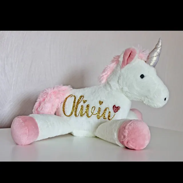 Персонализированная плюшевая игрушка единорог для маленьких девочек набивное