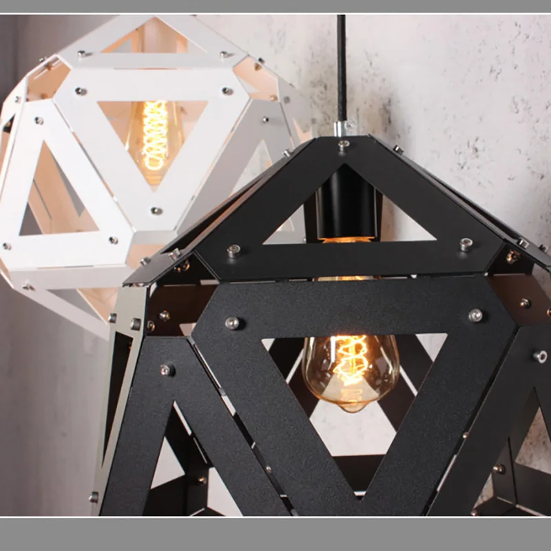 

Nordic Industrial Pendant Lights Modern Diamond Hanging Lamps for Dining Room Bar Decor Light Fixtures led Suspension Luminaire