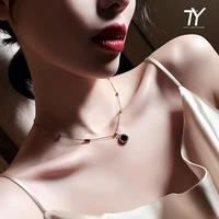2020 classic big brand roman digital black wafer pendant fashion collarbone chain korean womens neck chain jewelry necklace