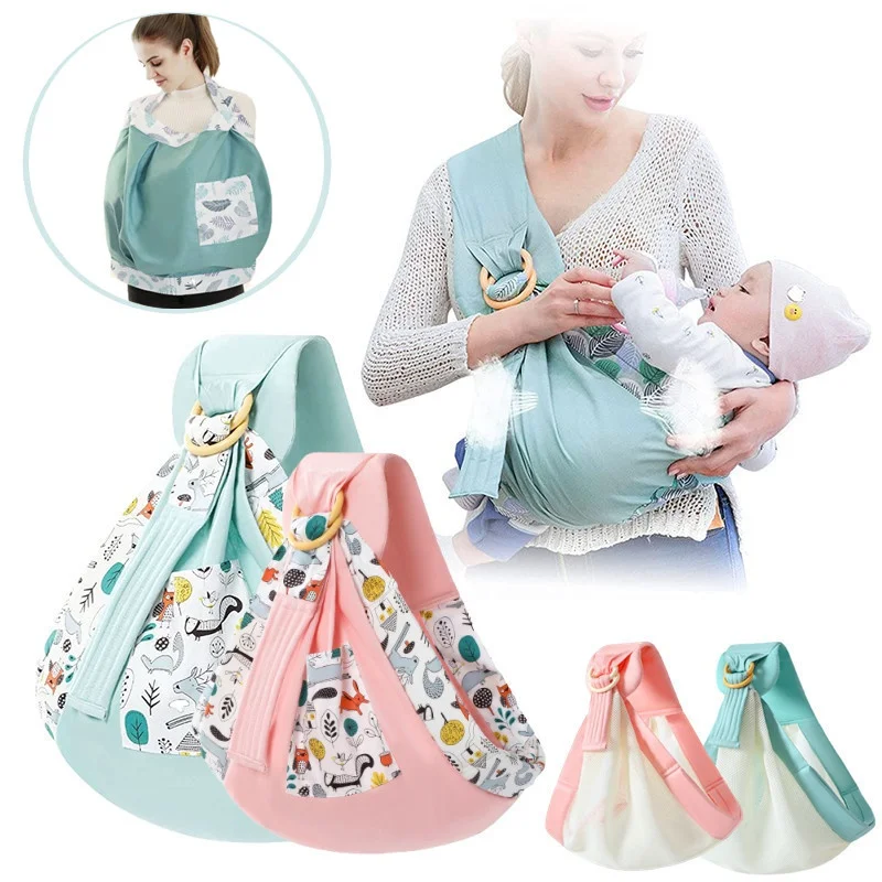 

Baby Wrap Carrier Infant Hand Free Breastfeeding Nursing Cover Baby Sleepy Wrap Soft Snug Cotton Mesh Adjustable Breathable