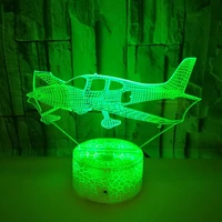 airplane 3d hologram lamp 16 color change night light baby touch remote illusion lights led usb desk lamp gifts xmas home decor