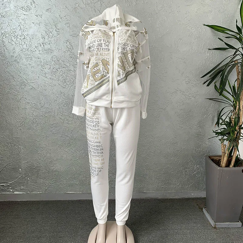 Женский спортивный костюм из двух предметов толстовка топ и штаны для бега