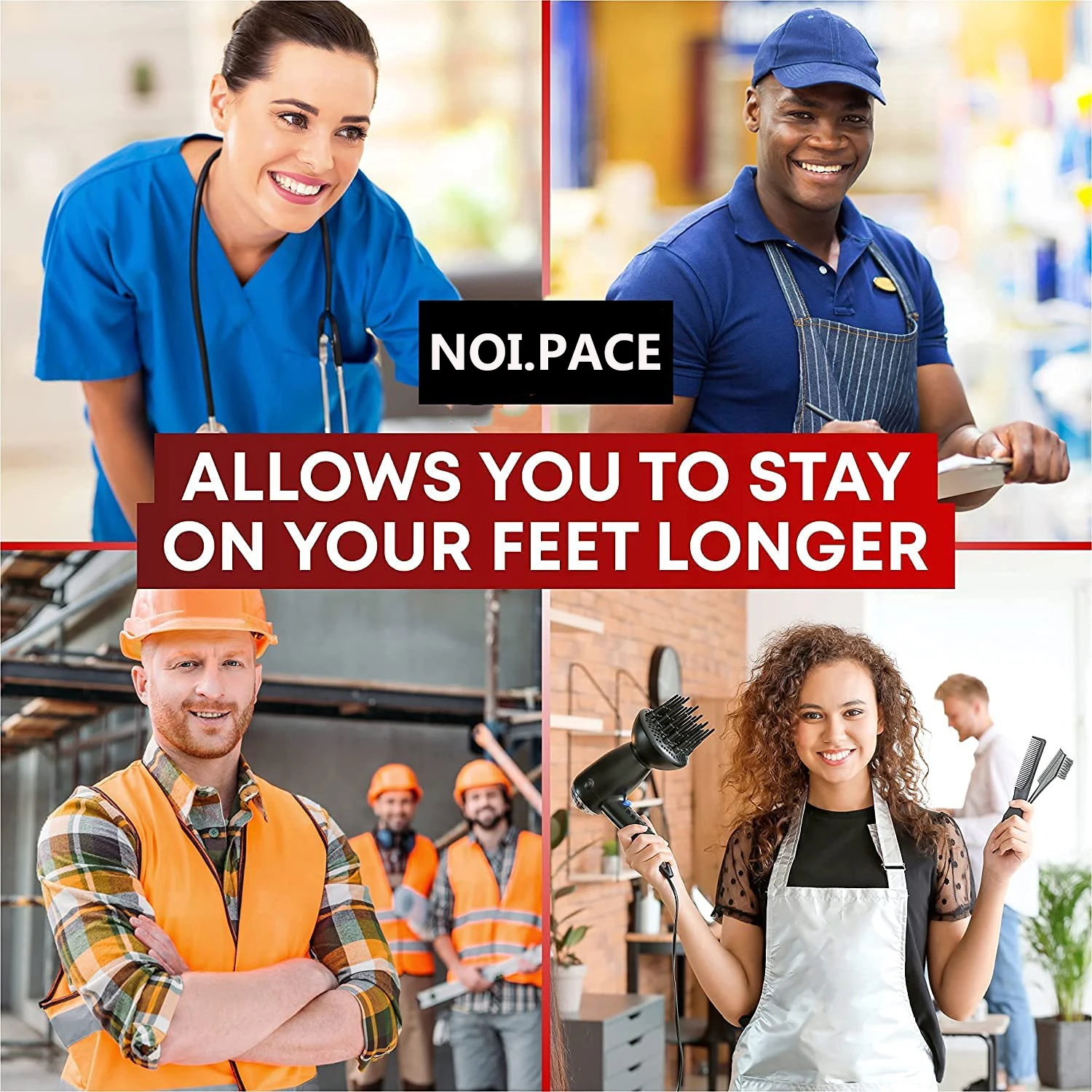 NOIPACE Plantar Fasciitis Strong Arch Support Insoles Orthotic Inserts High Arch for Flat Feet Pain Relief Work Boot Shoe Sole