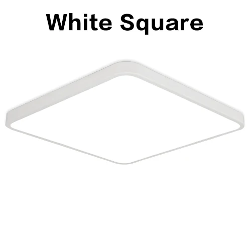 Светодиодный потолочный светильник для гостиной, современный потолочный светильник для кухни/спальни, ультра-тонкий круглый/квадратный потолочный светильник s - Цвет корпуса: white square