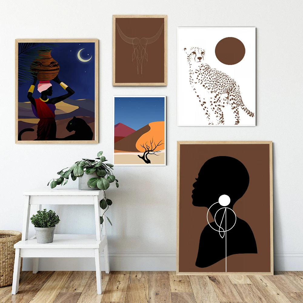 

Abstract Africa Black Women Canvas Painting Poster and Prints Wall Art Canvas Living Room Bedroom Wall Decor