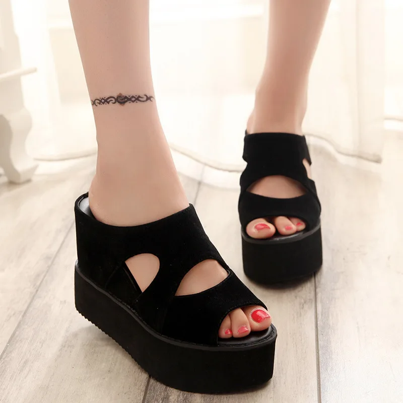 

New Women Sandals Summer Platform Shoes For Woman High Heel Sandals Summer Shoes Sewing Retro Toeless Sandalia 442