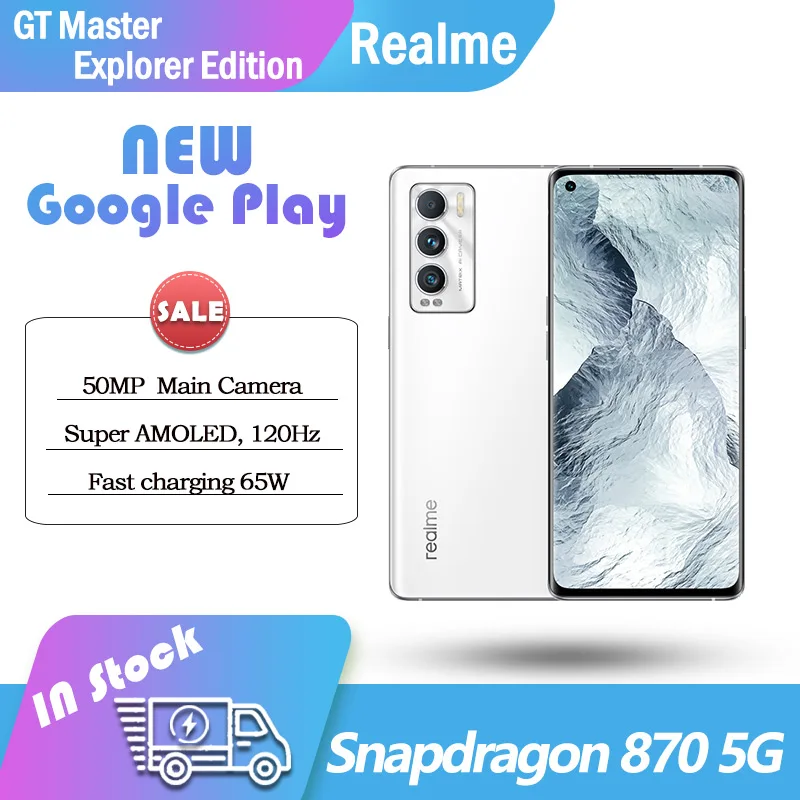 Оригинальный смартфон Relame GT Master Explorer Edition, телефон с фотовспышкой Snapdragon870, 65 Вт, 4500 мАч, NFC, Google Play, AMOLED, 120 Гц