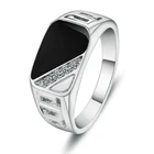 Мужское классическое черное кольцо, размер 6-10, Стразы золотого цвета, 3 цвета, s