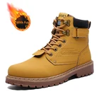 Мужские зимние ботинки с высоким берцем, модная очень теплая плюшевая обувь на шнуровке, уличные мужские Нескользящие походные ботинки, рабочая обувь, новинка 2021