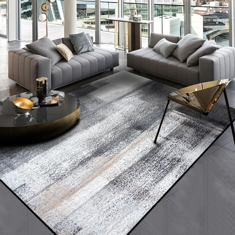 Modern Simple Abstract Chinese Ink Black Gray Carpet Coffee table Kitchen Floor Mat Living Room Rug Bedroom Carpets Home Doormat