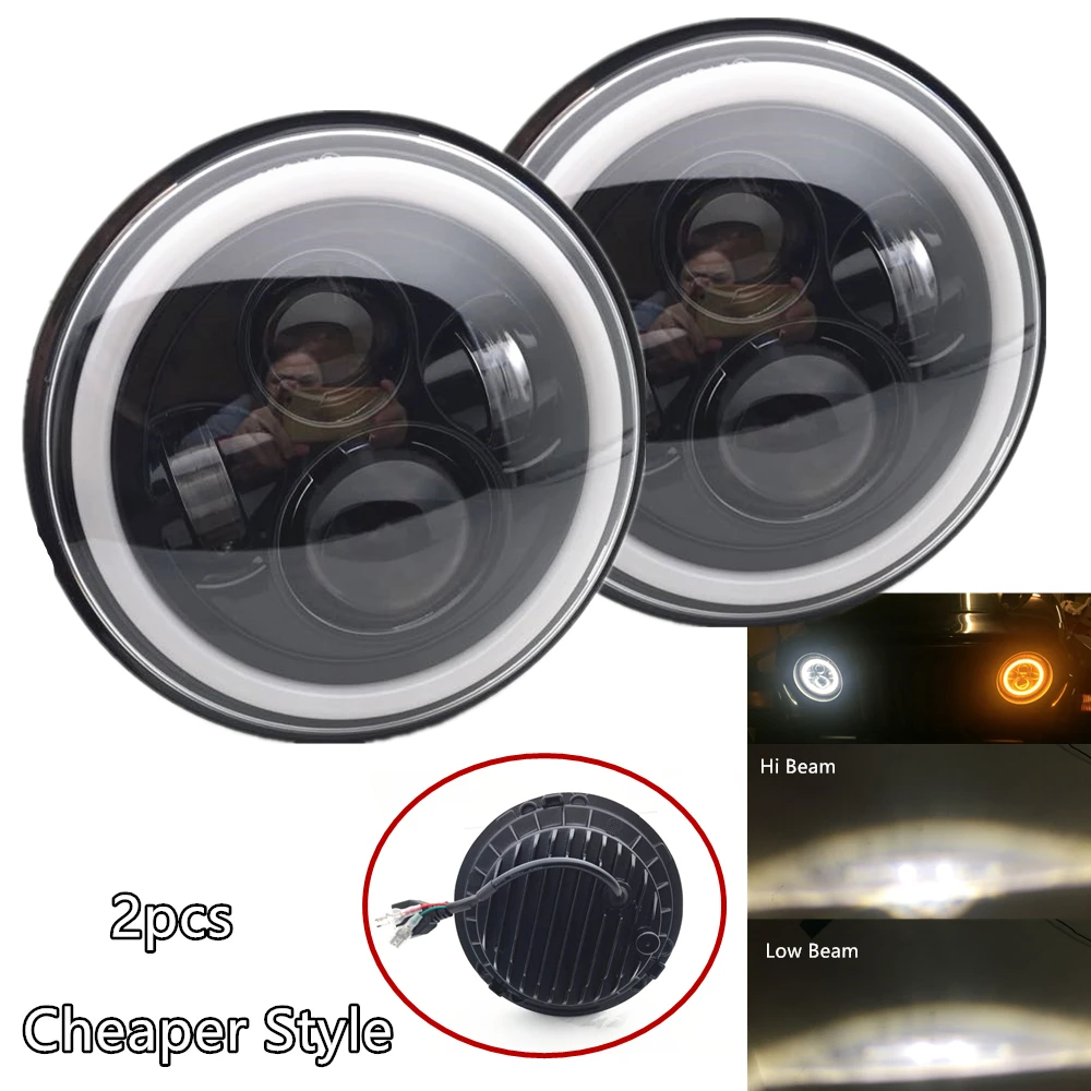 Cheaper black 2 шт. 7 дюймов круглый светодиодный фонарь для Jeep Wrangler JK TJ для Hummer H1 H2 12 В 24 В для Suzuki Samurai Lada 4x4 urban Niva - Цвет: Cheaper black
