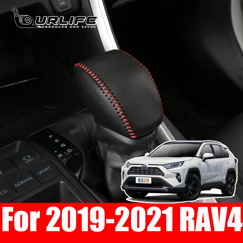 

Leather Gear Shift Knob Cover For Toyota RAV4 XA50 2019 2020 2021 Car Interior Decoration Gear Trim Accessories