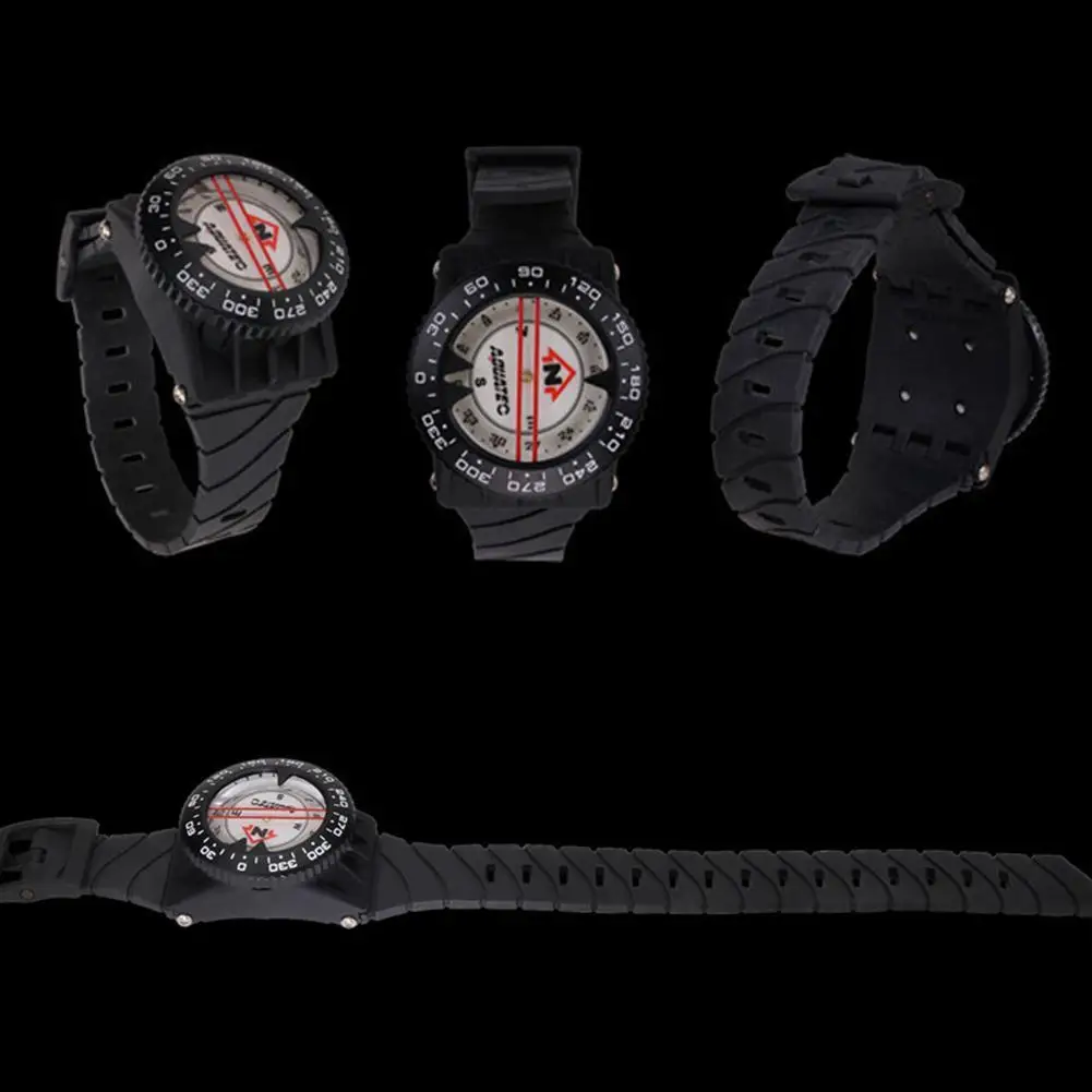 

1Pcs Diving Luminous Compass Waterproof 50 Meters High Portable Scuba Watchband Dial Compass Underwater Caving Camping Compass