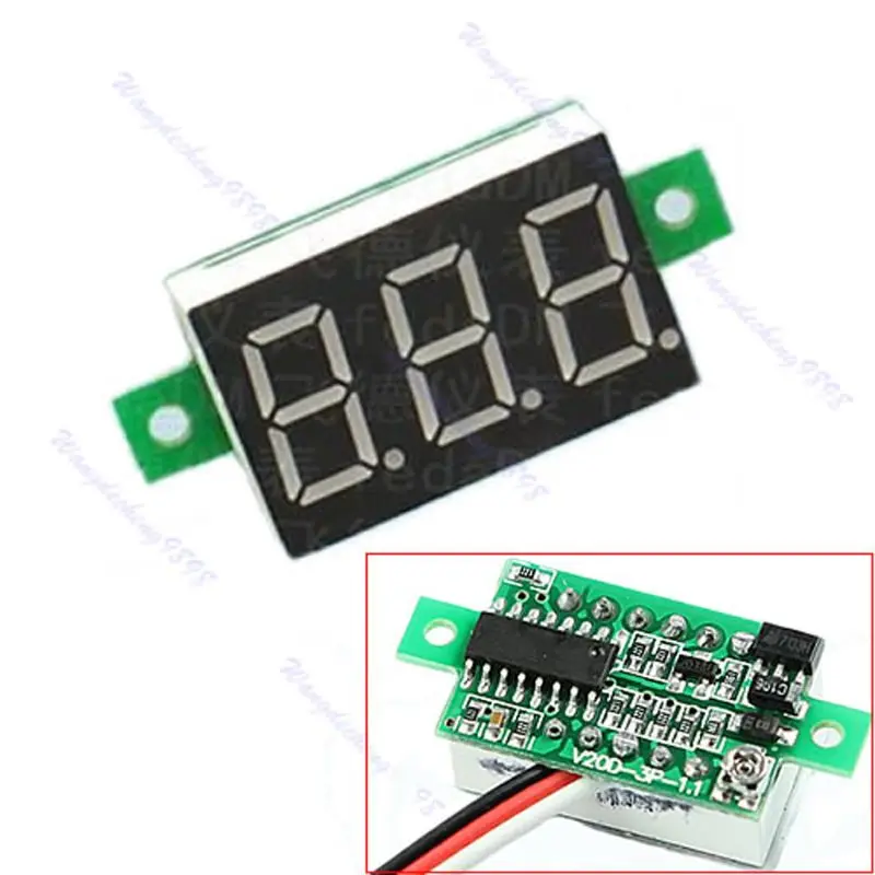 

New Mini Three Line LED Small Panel Meter Display Digital Voltmeter DC0-100V