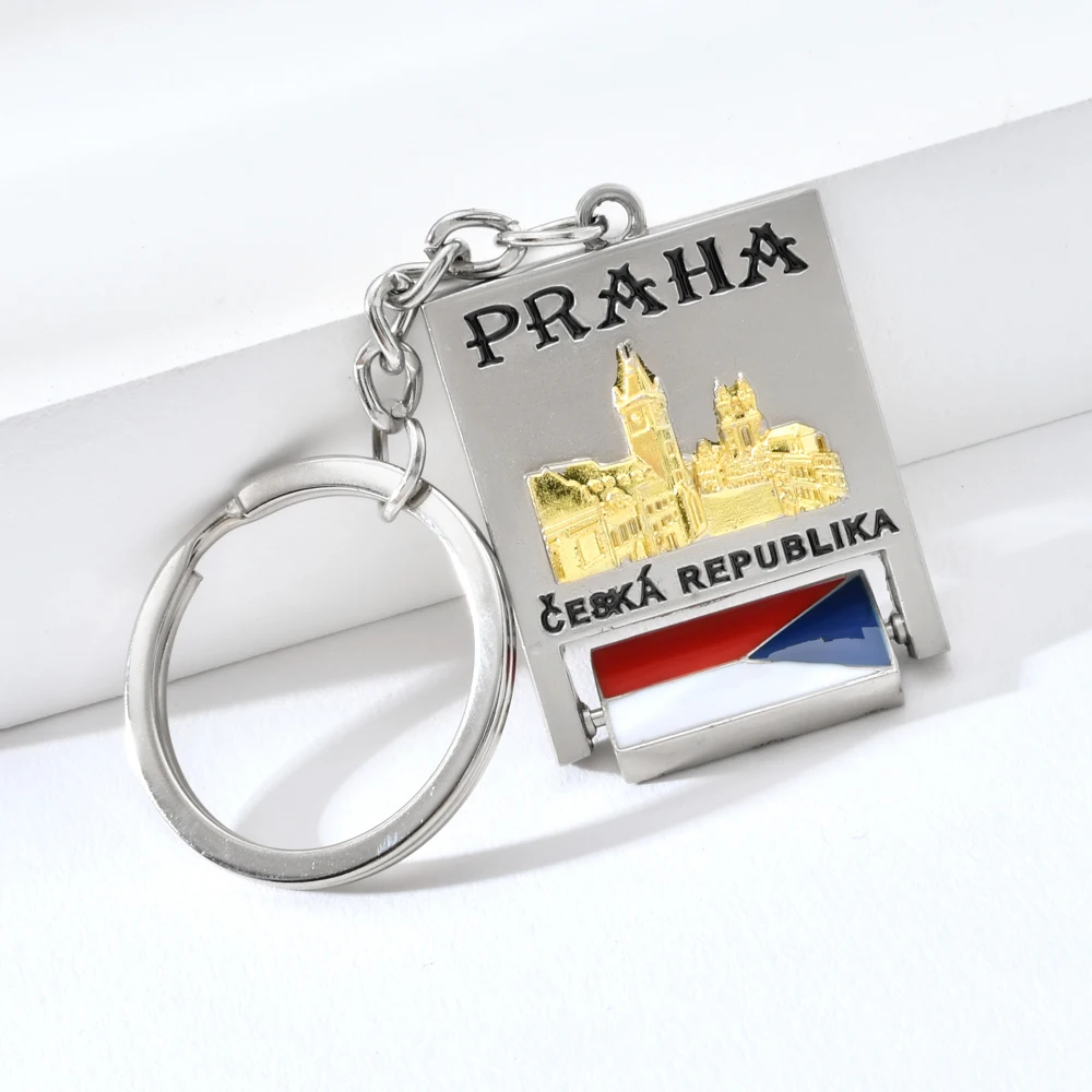 Vicney вращающийся Чешский брелок для ключей «флаг» высокое качество Praha путешествия сувенир брелок для друга