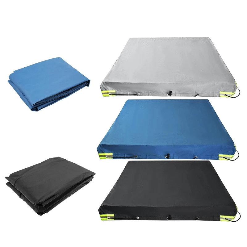 

183x122cm/214cm x 122cm Rectangular Trailer Cover Reflective Strip UV Protective Cover Waterproof Capstan