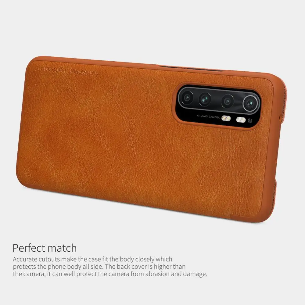 

Mi Note10 Lite Case Nillkin Qin PU Leather Cover Flip Case For Xiaomi Mi Note 10 Lite Phone Cover