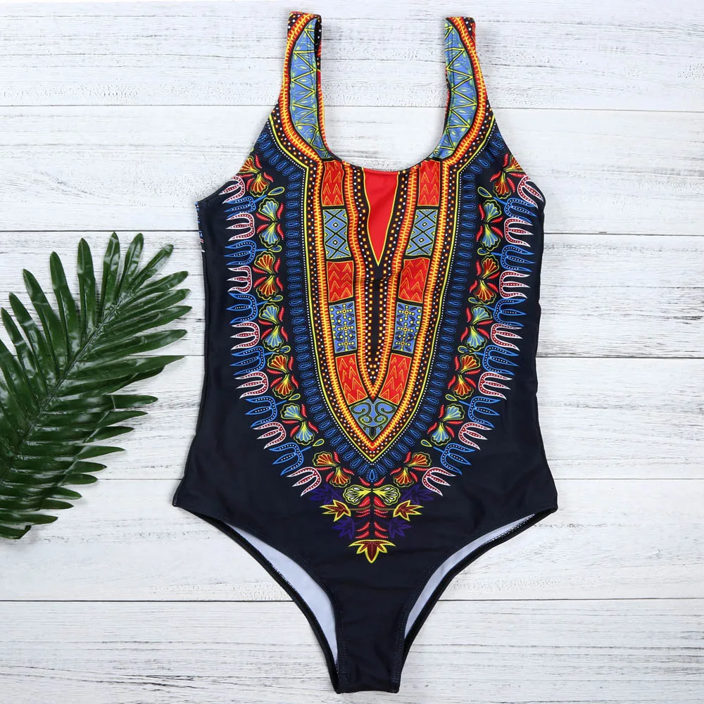Sexy Women Bikinis set Ladies Curve Appeal Dashiki African Printing Push-Up Bikini Jumpsuit Plus Size Fashion new | Женская одежда