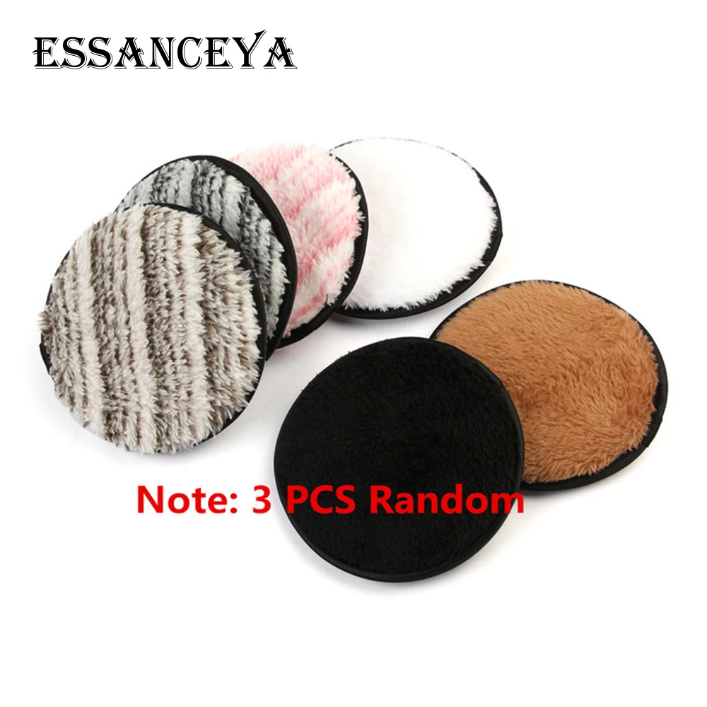 3PCS Random ESSANCEYA 1/3Pcs макияж спонж для снятия мягкий полотенчатая ткань микрофибра колодки Уход за кожей лица Очищение Многоразовые моющиеся салфетки колодки естественный жидкость для снятия - Цвет: 3PCS Random