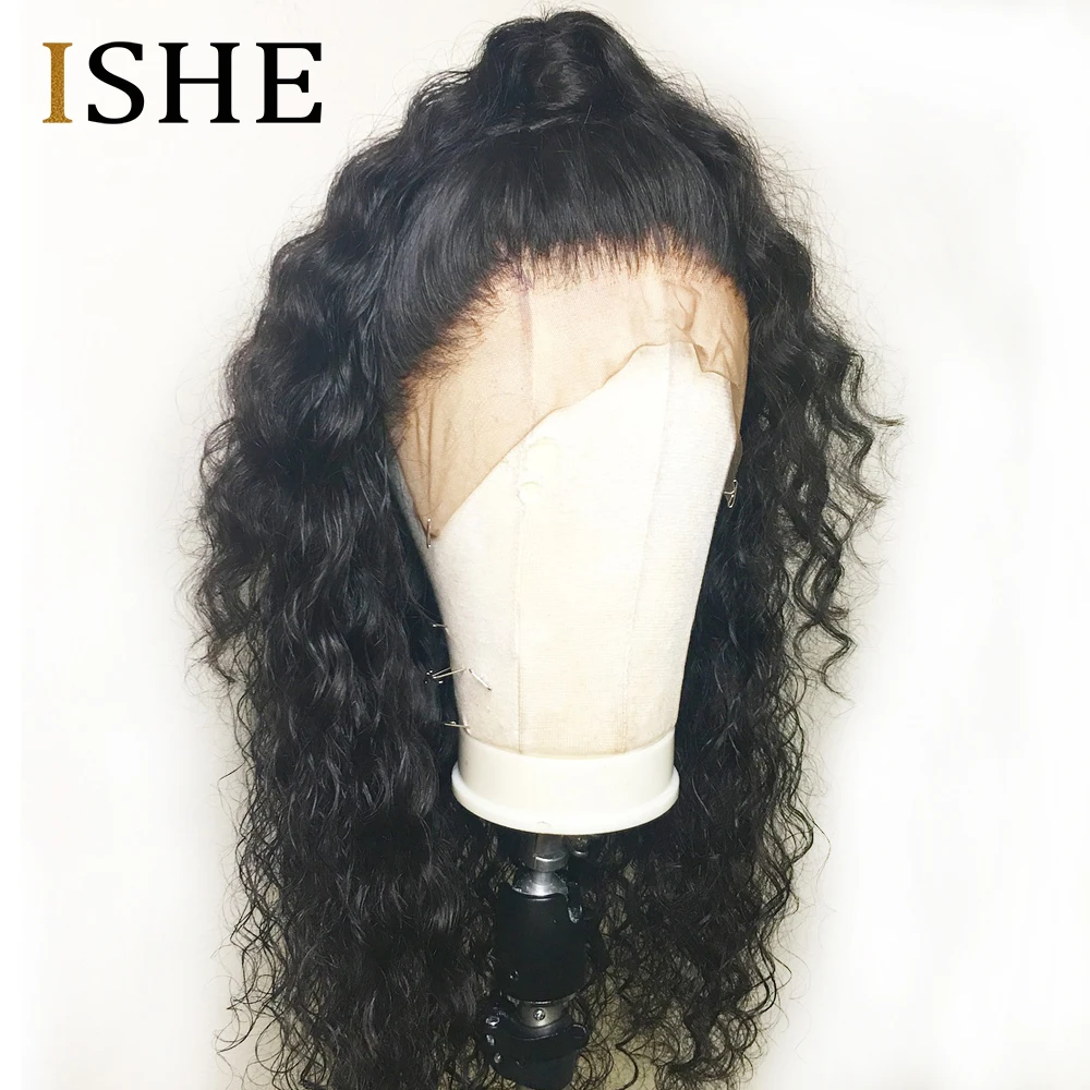 Искусственная кожа головы прозрачные кружевные передние парики Кудрявые