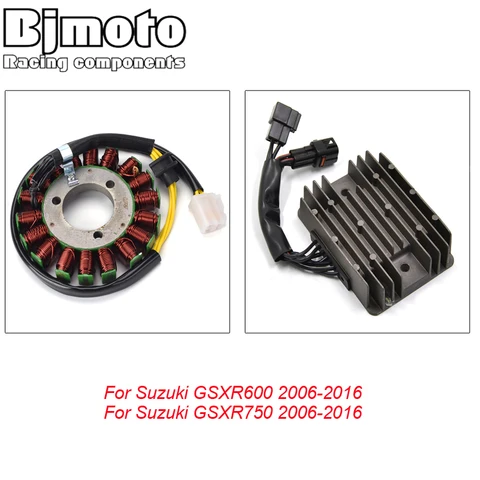 Выпрямитель регулятора напряжения мотоцикла BJMOTO GSX-R 600/750 + катушка статора для Suzuki GSXR600 GSXR750 2006-2016 2007 2008