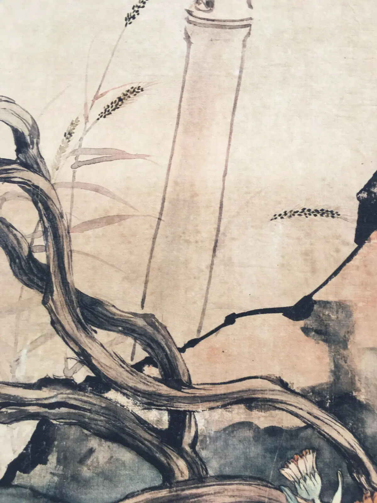 

Chinese Old Scroll Liu kuiling - flower and bird Painting Rice Paper Painting