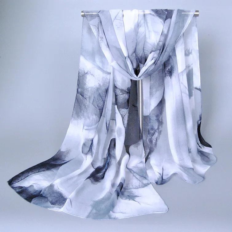 Картина маслом модный шифоновый шарф для женщин с длинным палантины и шали Сезон