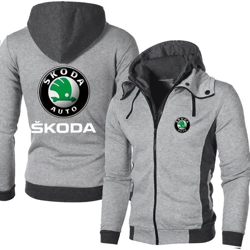 

2021 New Men's SKODA LOGO Outdoor Sweatshirts Casual Male Jackets Fleece Warm Hoodies Quality SportWear Harajuku Outwear