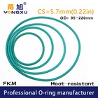 Уплотнительное кольцо Green FKM, резиновое фторрубиновое уплотнительное кольцо cs5.7 мм 95100105110125140160175200220*5,7 мм