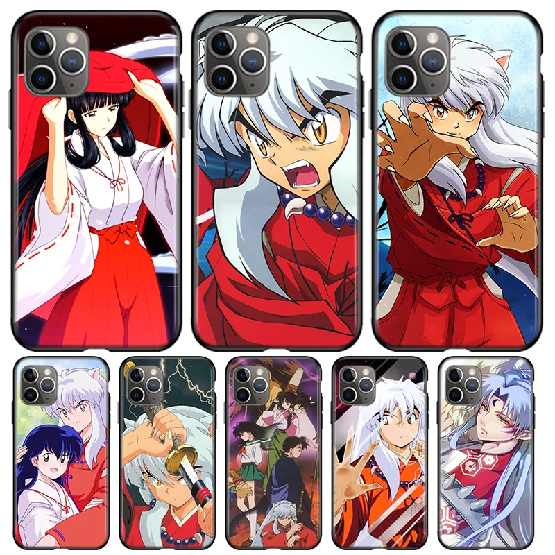 

anime inuyasha For Apple iPhone 12 11 Pro Max mini XS Max XR X 8 7 6 6S Plus 5S SE 2020 Soft Black Phone Case