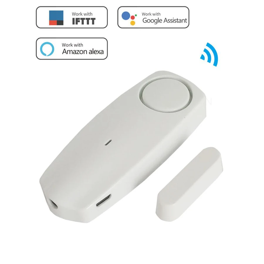 Wireless Tuya Music Window Door Sensor Smart Opening Detector Independent Alarm Alexa Google Home IFTTT for Burglar | Безопасность и