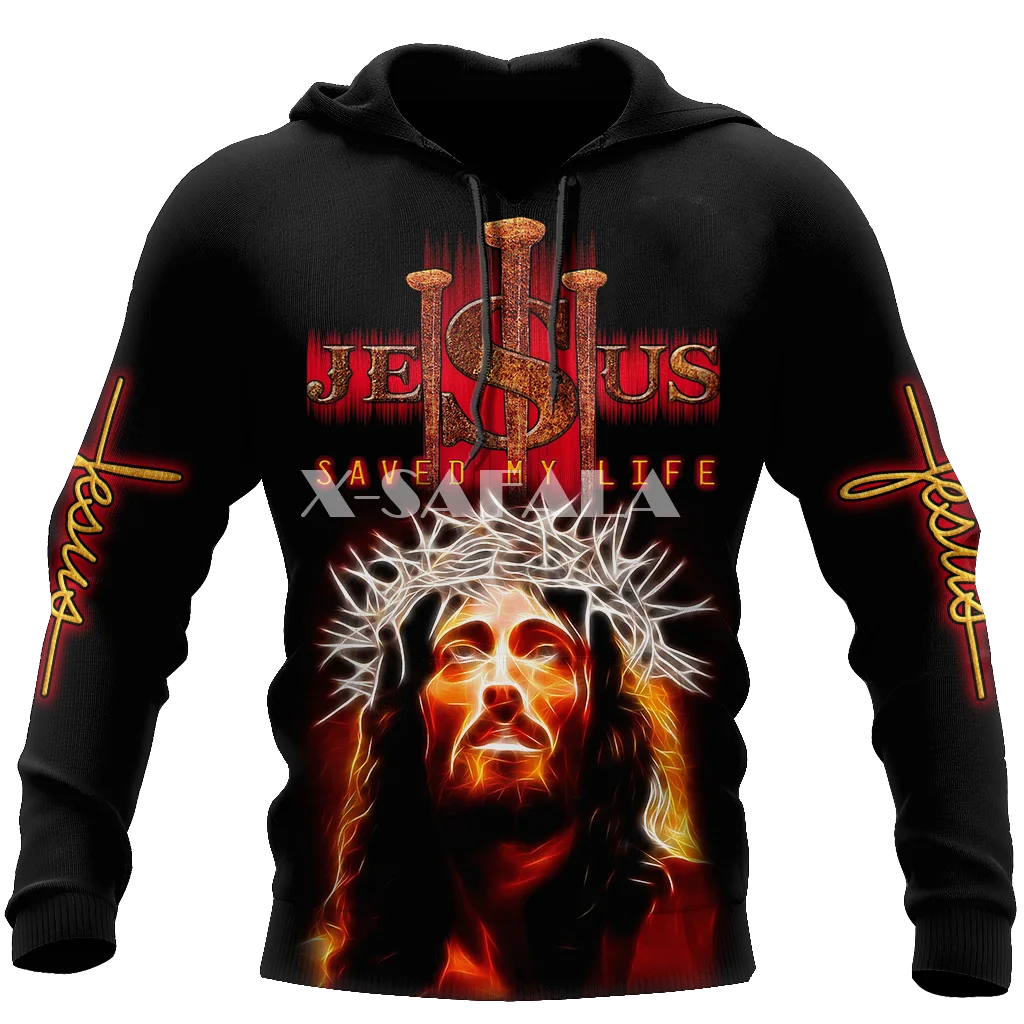 

God Saved my Life Christian Jesus 3D Print Hoodie Man Women Harajuku Outwear Zipper Pullover Sweatshirt Casual Unisex-2