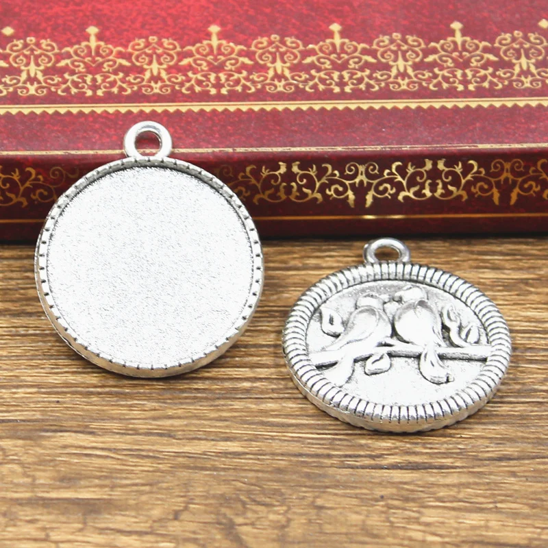 3 шт. Новинка 25 мм внутренний размер античная бронза серебряный цвет круглая