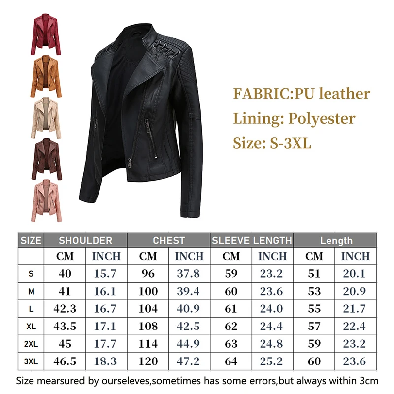 

Spring and Autumn Women's Leather Jacket Long Sleeve Slim Short Motorcycle Street Trend 2020 New High Quality Faux Leather Coat