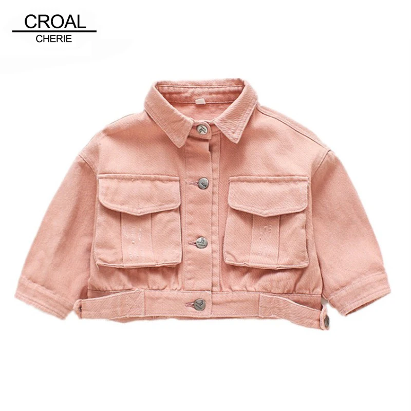 

Джинсовые куртки для девочек CROAL CHERIE, теплая верхняя одежда для детей, тренчи для девочек, детская куртка на осень