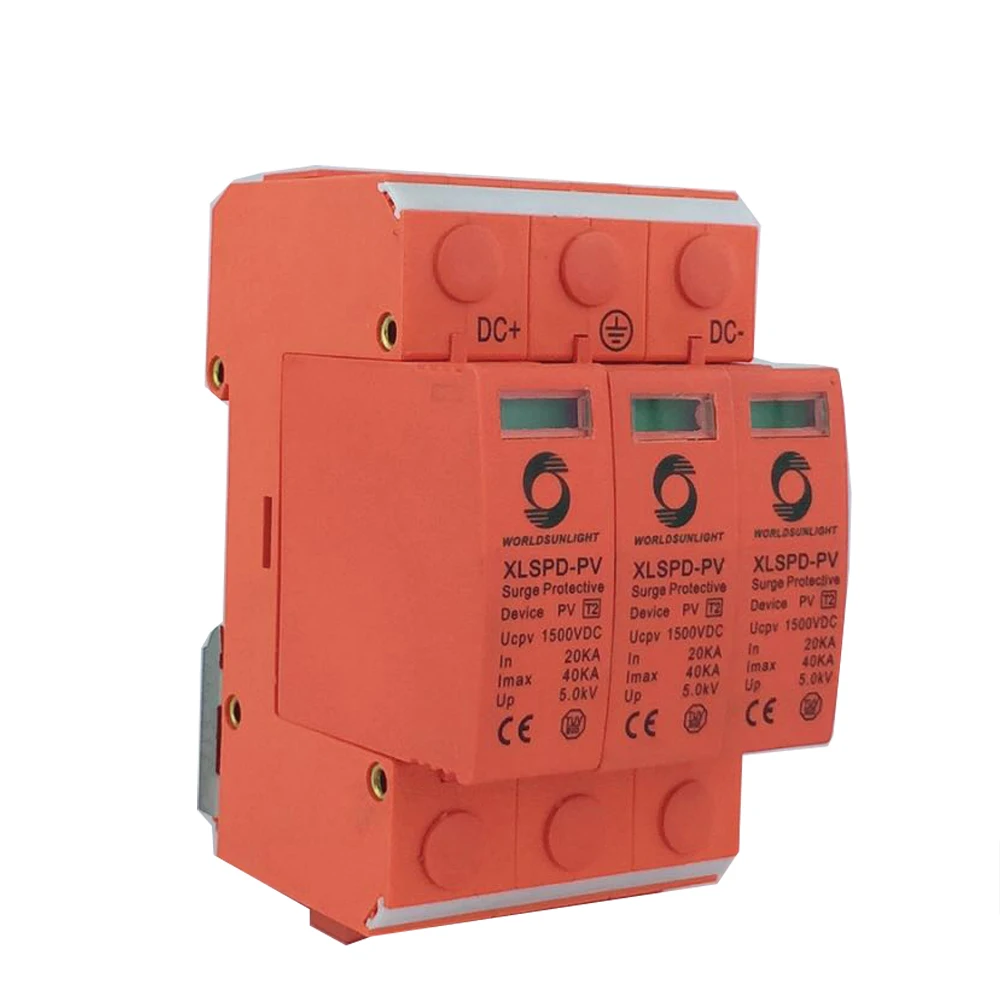 TUV Surge Protective Device SPD DC 3P 1000V 1500V 20KA~40KA Protection Arrester House Din Rail Solar Protector | Строительство и