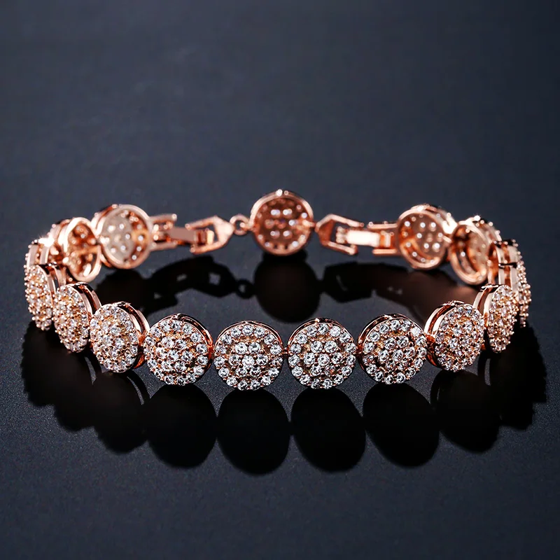 RAKOL новый модный дизайн милый круглый розовый браслет с фианитом для женщин