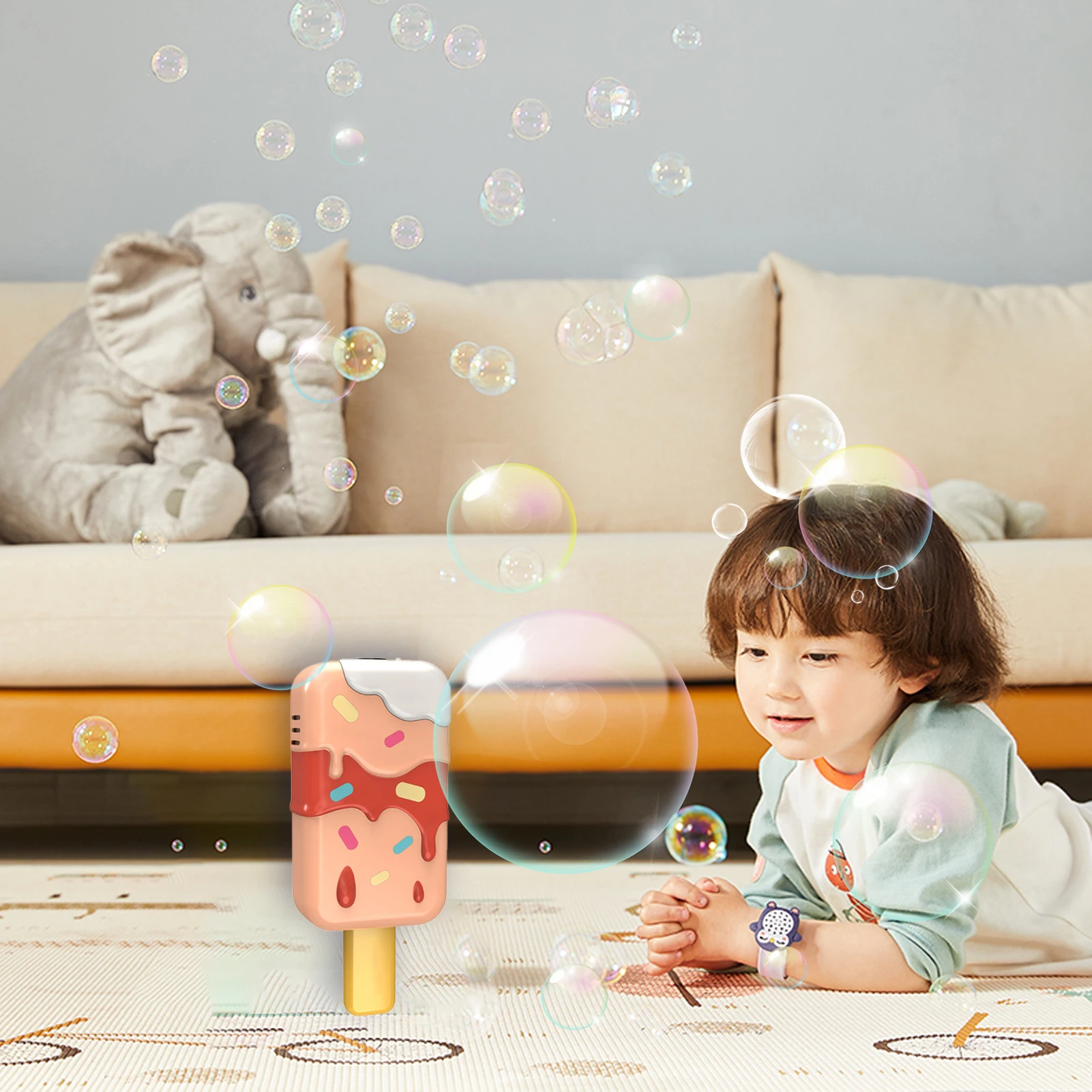 

Ice Cream Bubble Machine With Music And Light Children'S Outdoor Summer Water Toys