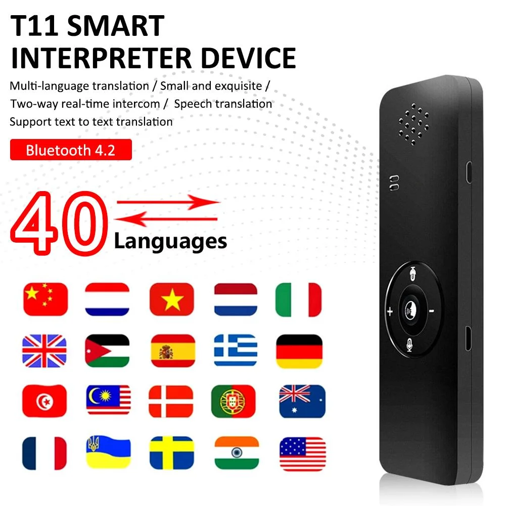 

Умный переводчик T11 с поддержкой Bluetooth в режиме реального времени, многоязычный переводчик, мгновенное голосовое обучение, переводчики для путешествий и бизнеса