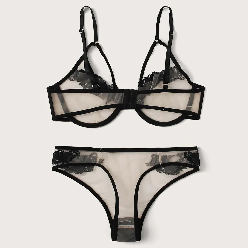 Для женщин комплект нижнего белья сексуальный бюстгальтер набор Одноцветный в